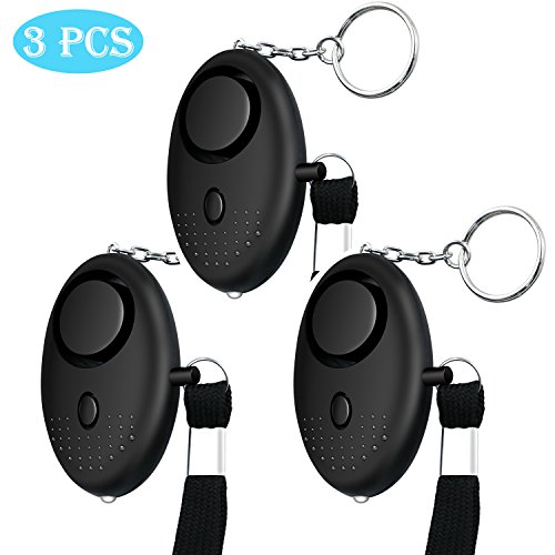 Philonext 3 Pack Personal Alarm Keychain, Portable 135DB SOS Emergency Self-Defense Security Alarm with LED Lights Safety Sound Alarm for Women Girls Elderly Safety