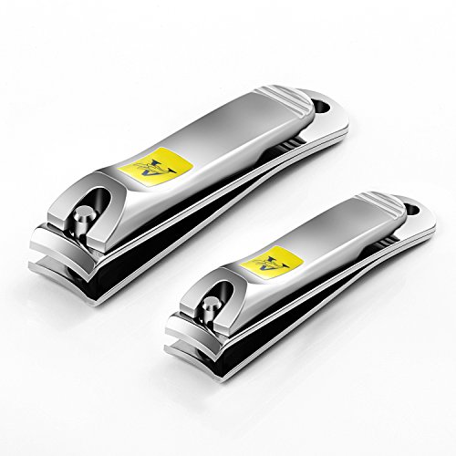 Nail Clipper Set, 2PCS Premium Toe Nail Clippers for Men Women Nail Thick Nails Stainless Steel Sharp Sturdy Clipper Toenail Fingernail Clippers Nail Cutter