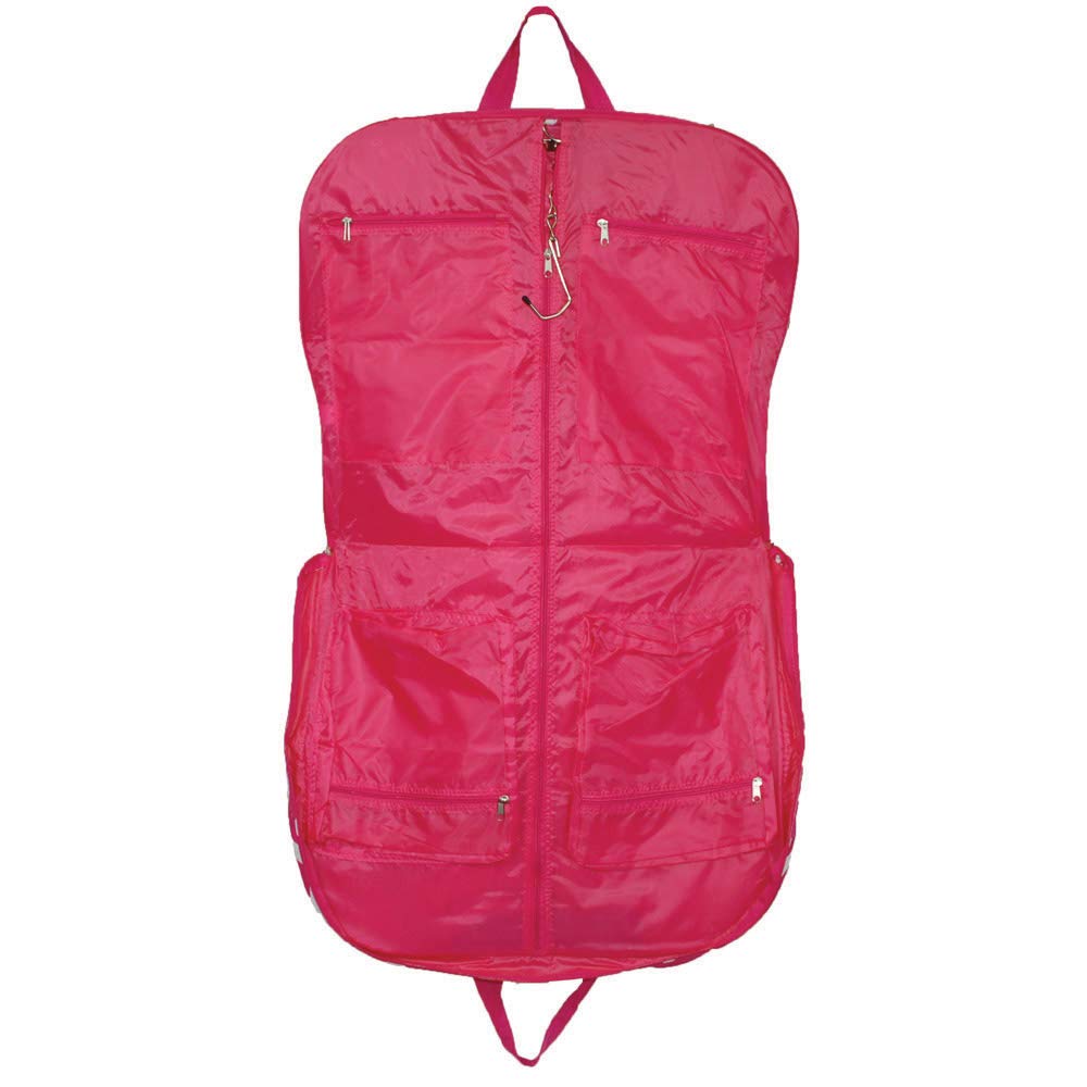 Monogrammed Hot Pink Chevron Garment Bags for Dress, Clothing, Suits