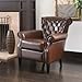 Christopher Knight Home Franklin Tufted Bonded Leather Club Chair, Brown