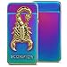 Kivors USB Rechargeable Flameless Electronic Dual Pulse Arc Lighter, Colorful Scorpion