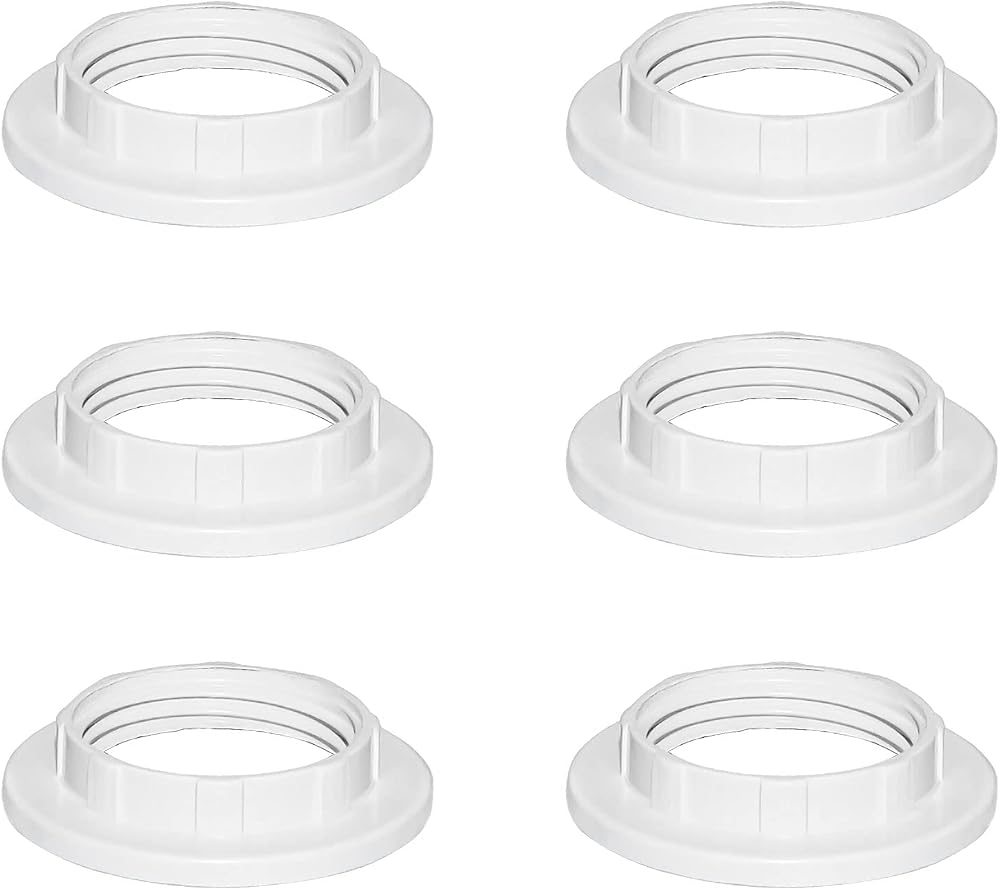 SCNNC Lampshade Reducer Ring E14 28mm White Pack of 6