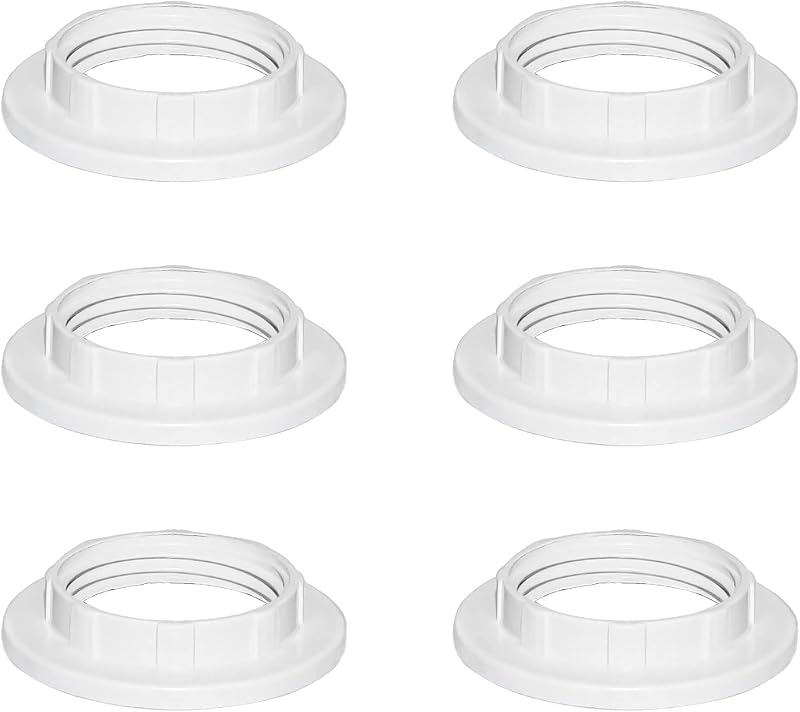 SCNNC Lampshade Reducer Ring E14 28mm White Pack of 6