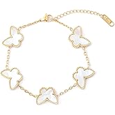 AIMADE Lucky Butterfly Bracelet for Women 18K Gold Plated Simple Fashion Bracelet Link Jewelry Gifts for Women