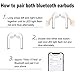 Wireless Earbuds,Bluetooth Headphones Future Wireless Bluetooth Headphones with Deep Bass Stereo Sound Bluetooth Range Elegant Portable Charging Case, Built-in Micthumb 4