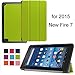 NEWSTYLE Case for Fire 7 2015 - Ultra Slim Shell Lightweight Tri-fold Stand Cover for Amazon Fire 7 Inch Tablet(5th Generation 2015 release ONLY), Green