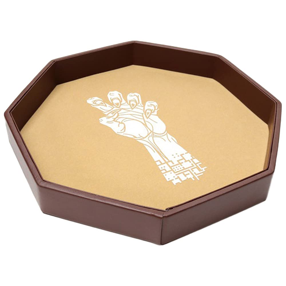 Grinning Gargoyle - Deluxe 30cm Fantasy Vecna Claw Dice Rolling Tray - DnD Dice Tray - Dice Roller Mat for RPG and Tabletop Roleplaying Games - Gaming Accessory – Noise Dampening Octagon Dice Trays