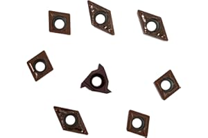 MABUARN Carbide Turning Inserts 11IR AG60, DCMT070204, CCMT060204 for 5/16" Turning Tool Holder, CNC Lathe Indexable Inserts for Steel Aluminum Machining, 8 Pieces (for Stainless Steel Machining)