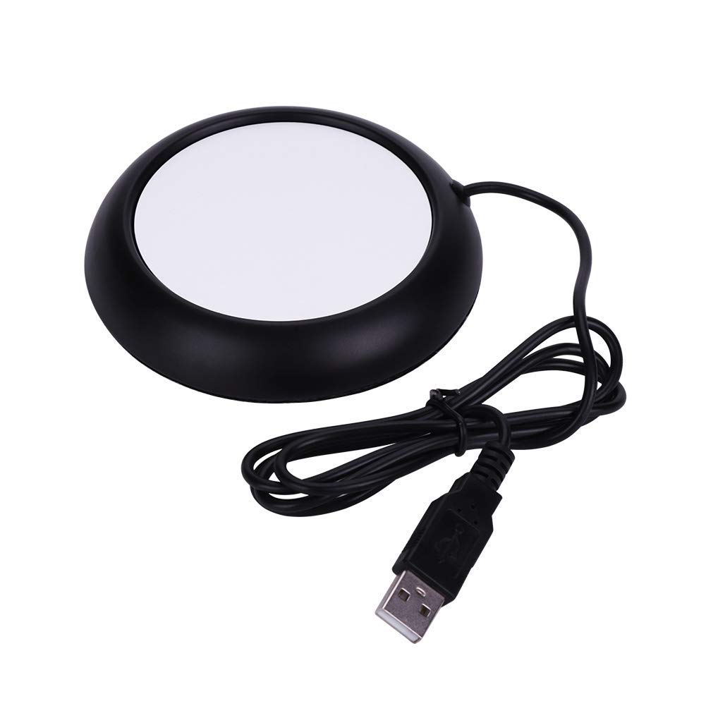 USB Warmer CoasterWood Grain Metal 5V USB Port Heating Plate Safe for Office Home Desktop Use