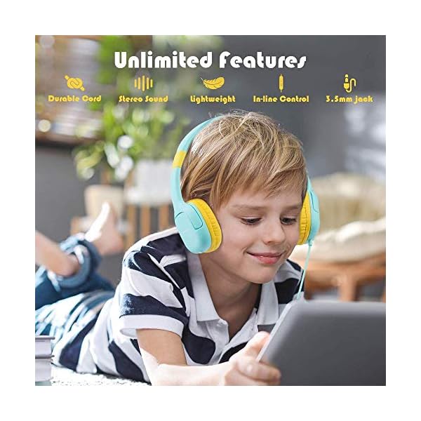 VANKYO-Kids-Headphones-Children-Headphone-Over-Ear-Wired-Headset-Volume-Limited-and-Sharing-Function-Child-Earphones-Foldable-Headphones-35mm-Jack-with-Mic-for-Phones-Tablets-MP4-Pink VANKYO Kids Headphones, Children Headphone Over Ear, Wired Headset Volume Limited and Sharing Function Child Earphones…