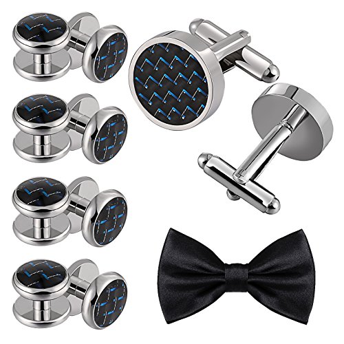 Aienid Cufflinks for Wedding, Cufflinks Studs Set Studs Set for Men Tuxedo Shirts Black Blue Cuff Links Aienid Cufflinks for Wedding, Cufflinks Studs Set Studs Set for Men Tuxedo Shirts Black Blue Cuff Links