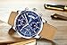 NIBOSI Mens Watches Leather Analog Quartz Watch Men Date Business Dress Wristwatch Men's Waterproof Sport Clock (Silver Blue)
