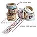 Crafty Rabbit Vintage Travel Washi Tape - Set of 6 Rolls - 196 Feet Total - Multicolor