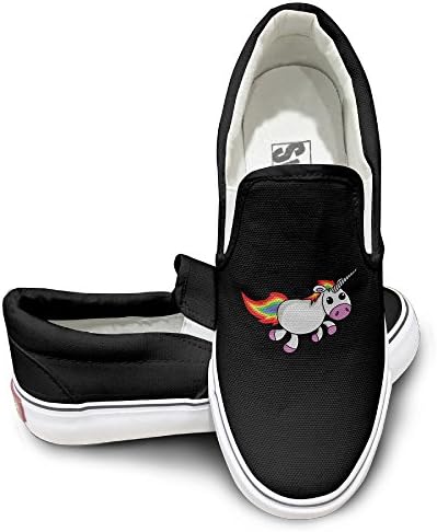 Unisex Unicorns Rainbows High Top Sneakers Canvas Shoes Design Sport Shoes Funny Black 35