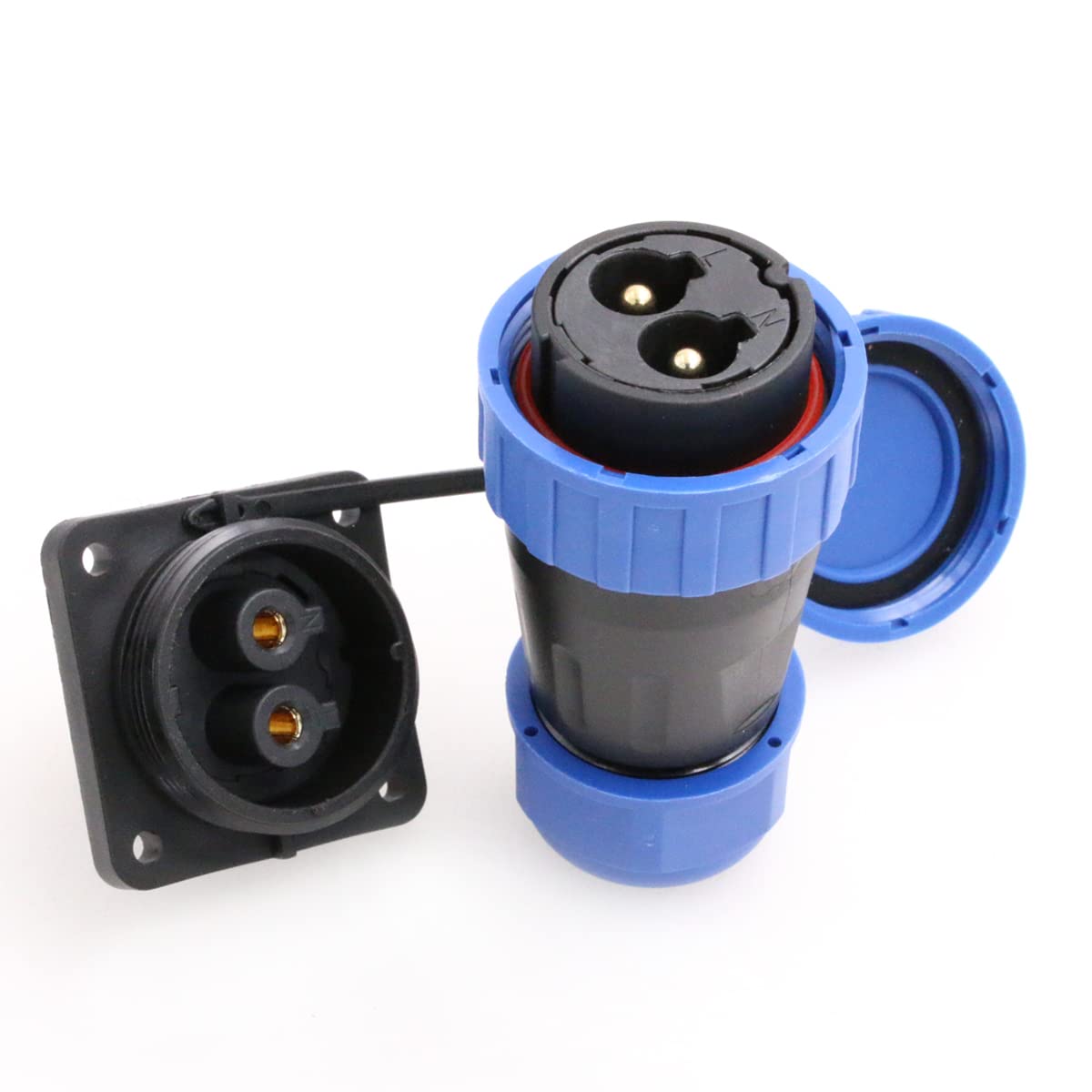 Eonvic TY28 Aviation Plug and Socket Quick Disconect Waterproof Panel Mount Wire Connector Plug and Femae Socket (TY28-2Pin)