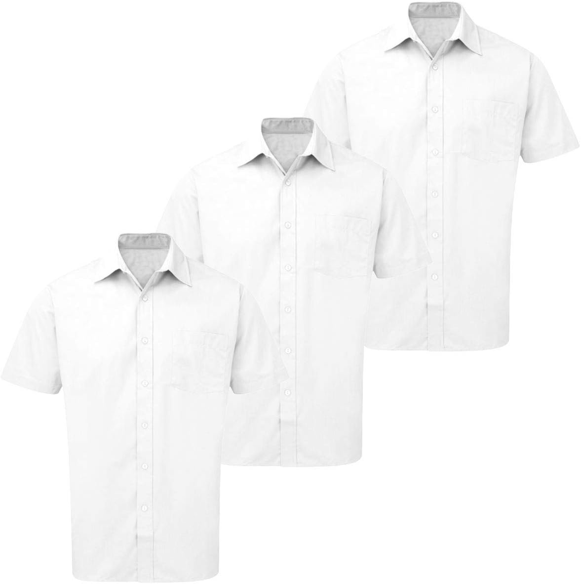 Style It Up Mens Short Sleeve Shirt Plain White Office Formal Business Corporate Suit Smart