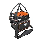Tool Bag with Shoulder Strap Has 40 Pockets for Tool Storage and Orange Interior Klein Tools 5541610-14