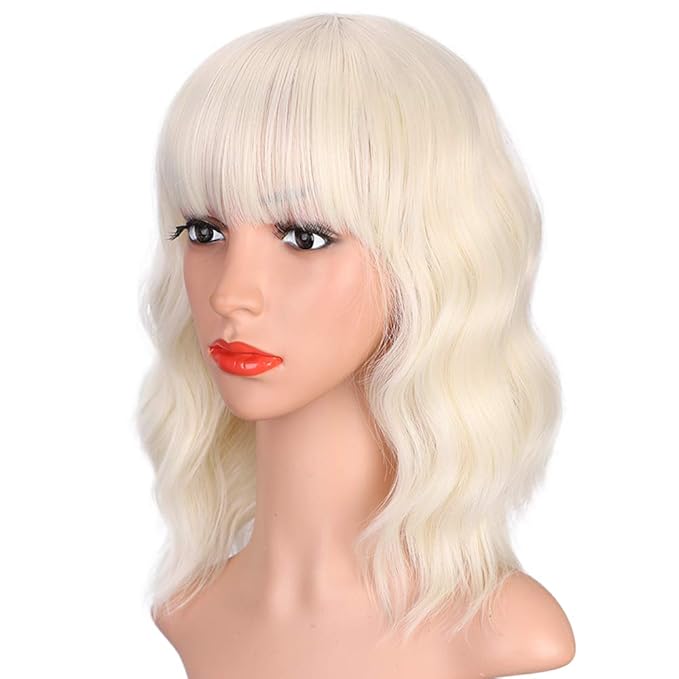 ENTRANCED STYLES Platinum Blonde Wigs for Women, Synthetic
