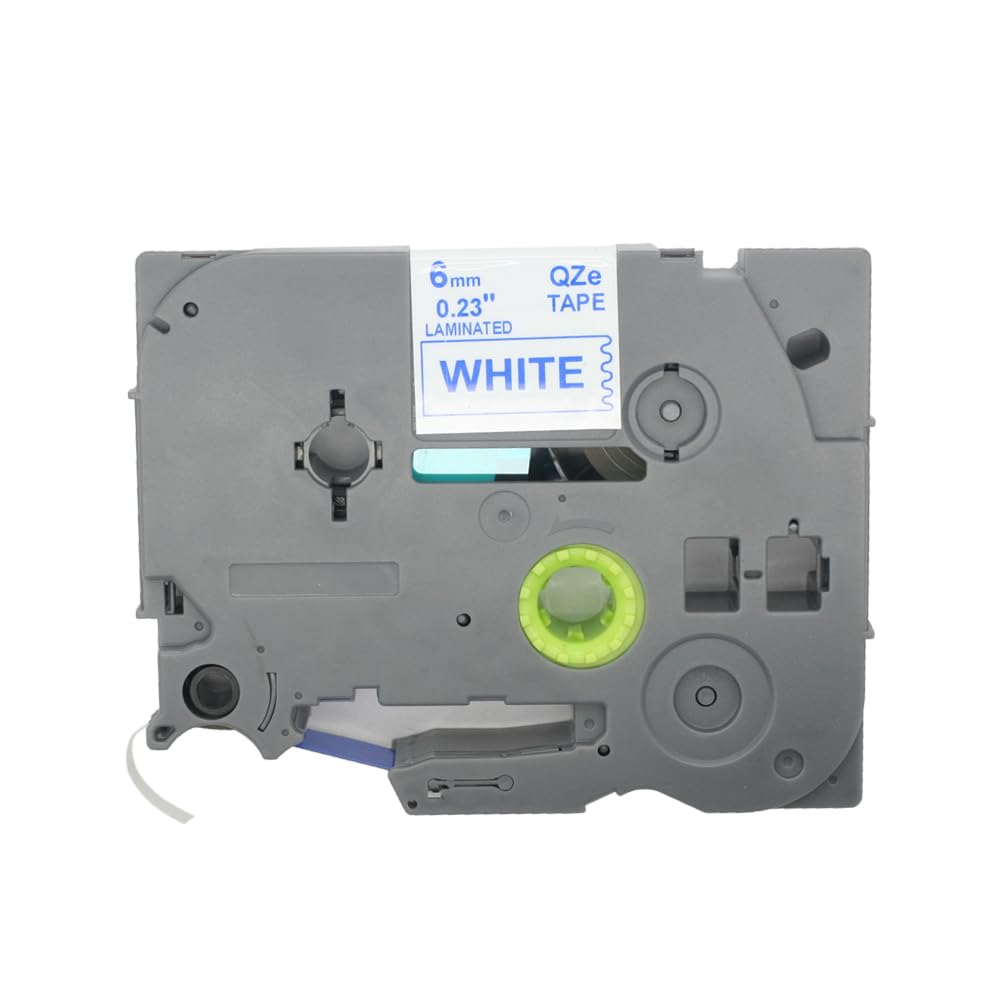 BROVACS 1 Pack Blue on White Laminated Label Tape Compatible for Brother P-Touch Label Printer TZ 213 TZe 213 6mm 1/4" OPA4213