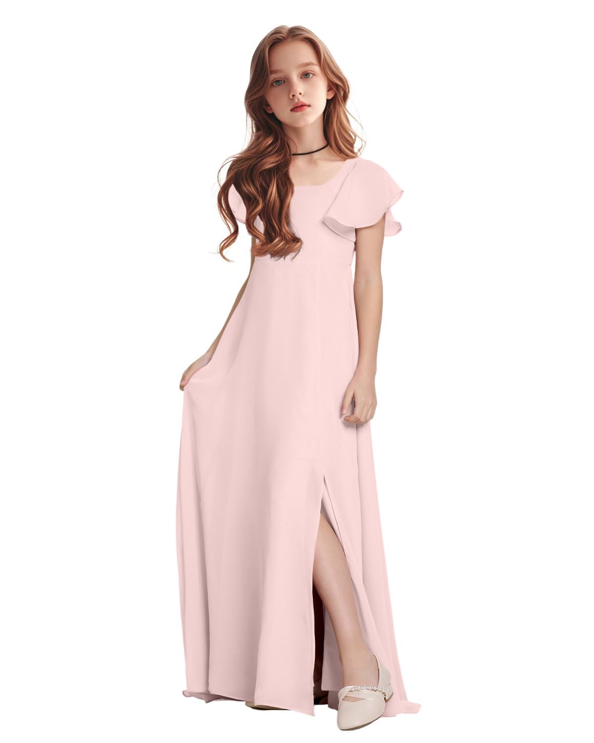 TAISHAN Junior Bridesmaid Dress for Wedding Ruffle