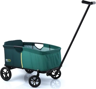 Eco Light Carro Playa, Carro Transporte Playa con Asiento para 1 Niño, Carro para Niños Plegable, Carro Plegable hasta 50 kg, Verde