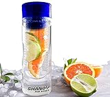Fruit Infused Water Bottle - Cyber Monday Special - Our Top Rated Cool Water Bottles - Great Birthday Gifts for Her - Infusion Water Bottle Enhances Fruit Water Flavor - (Blue)