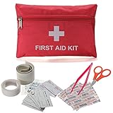 Small First Aid Kits 12 Pieces Packed with Hospital Grade Medical Supplies for Emergency and Survival Situations. Ideal for the Car, Camping, Hiking, Travel, Office, Sports, Pets, Hunting, Home