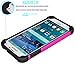 Tekcoo Galaxy S5 Case, [Tmajor] Sturdy [Hot Pink/Black] Shock Absorbing Hybrid Rubber Plastic Impact Defender Rugged Slim Hard Case Cover Bumper for Samsung Galaxy S5 S V I9600 GS5 All Carriers