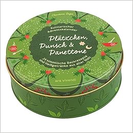 Adventskalender Plätzchen, Punsch & Panettone - 24 himmlische Backrezepte und Heißgetränke aus aller Welt - Kulinarischer Adventskalender in Blechdose mit 24 Karten zum Aufhängen