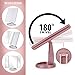 Makeup Vanity Cosmetic Magnifying Mirror with 22 LED lighted 180° Free Rotation Tri-fold Portable Touch Screen Dimmer Rose Gold Color Beauty Mirror for Males & Females