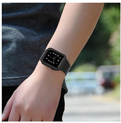 Watch Cases for Apple Watch Series 4 40mm/44mm Full Screen Protector Ultra-thin Plating TPU (44mm, black)