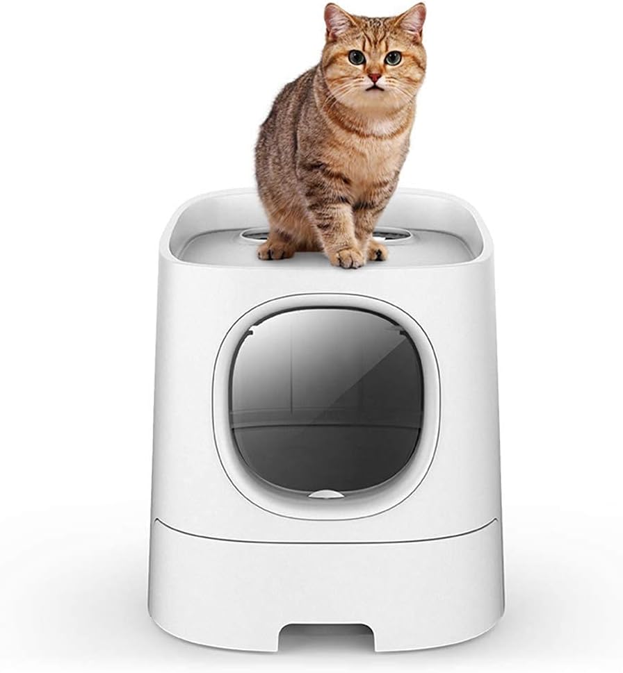 Intelligent Fully Enclosed Cat Litter Box, SplashProof/Antibacterial