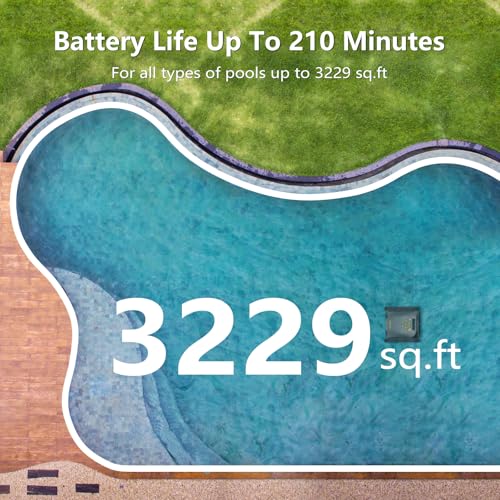 (2026 Upgrade) CoasTeering Pool Vacuum Robot with 210 Min Runtime, Smart Navigation, Wall & Waterline Cleaning, Cordless Robotic Pool Cleaner for Ingrounds & Above Ground Pools up to 3229 Sq.ft