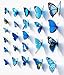 Amaonm® 120pcs 10 Packages Removable 3D Butterfly Blue Stickers Making Wall Decal DIY Wall Stickers Decals Crafts Butterflies Home Decorations for Boy's and Girl's Room Bedroom Living Room (Blue) …