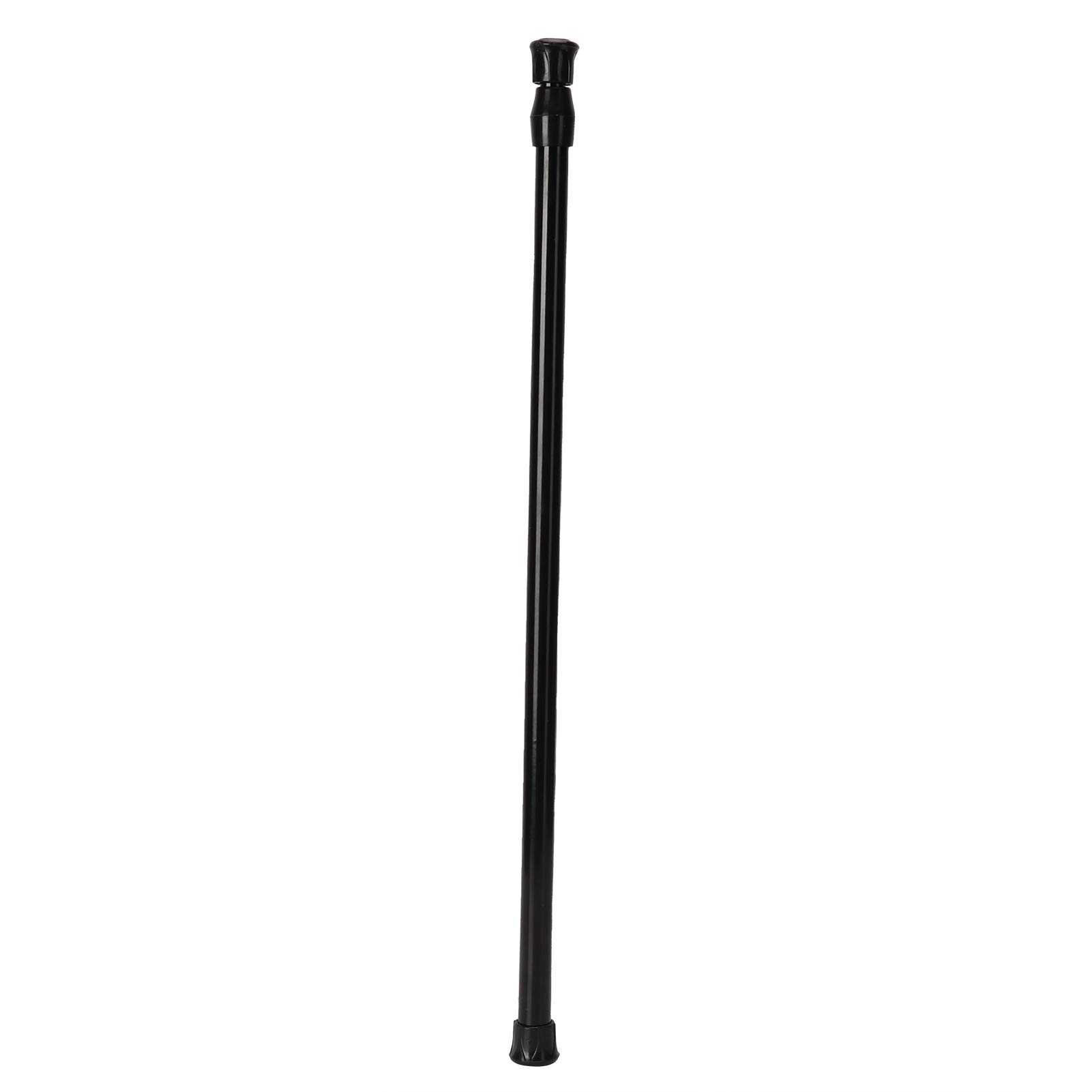 Photo 1 of 01 02 015 Curtain Pole, Telescopic Adjustable Curtain Rod, High-Carbon Steel Black for Blackout Curtain Rod Shoe Rack(40-70 Diameter 1.3cm Thin Rod)