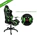 Kinsal Gaming Chair Racing Style High-Back PU Leather Office Chair Computer Desk Chair Executive and Ergonomic Style Swivel Chair with Headrest and Massage Lumbar Support (Green)