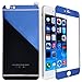 Mcoolbo Electroplating Mirror Effect Screen Tempered Glass Screen Protector Whole Body Protection Anti Scratches [Front and Back] for iPhone 6 & iPhone 6S 4.7inch (Blue)
