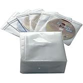 AOWIS 100PCS CD Storage Cases, Standard Two-Sided Clear CD Sleeve case with Drop-Proof Closure