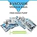 LiBa Space Saver Vacuum Storage Bags (Pack of 8) with Free Hand Pump - for Clothes Blankets Duvets Comforters Pillows Travels, Works with Any Vacuum Cleaner, Save Space by 80% (1, Jumbo)