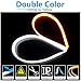 45CM LED Strip Lights DRL Flexible Daytime Running Lights,White-Amber Dual Color 2pcs Waterproof Flexible Ultrathin LED strip light Turn Signal Lights Taillight Headlight Decorative Kits 17inch