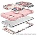 Hocase iPod Touch 7/6/5 Case, Shockproof Heavy Duty Hard Plastic Bumper+Soft Silicone Rubber Hybrid Dual Layer Protective Case for iPod touch 7th/6th/5th Generation - Peony Flowers/Rose Gold
