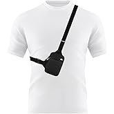 Peicees Mini Crossbody Sling Bag Dual Pocket Water Resistant Running Phone Holder Chest Shoulder Bag for Men Women Travel Gym