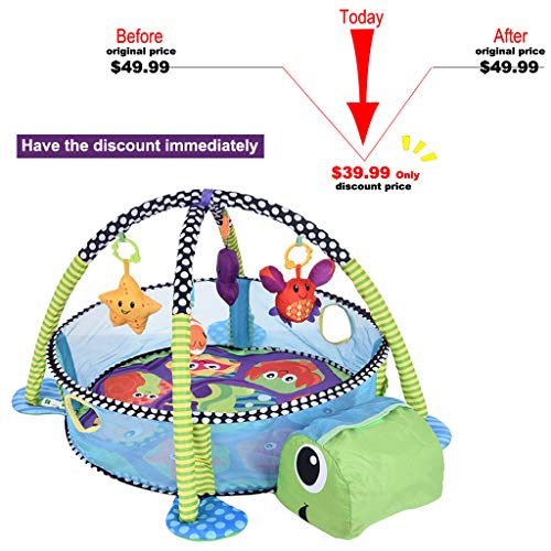 image for Youen Baby Activity Gym Play Mat Fitness Center Turtle Head Storage Pl