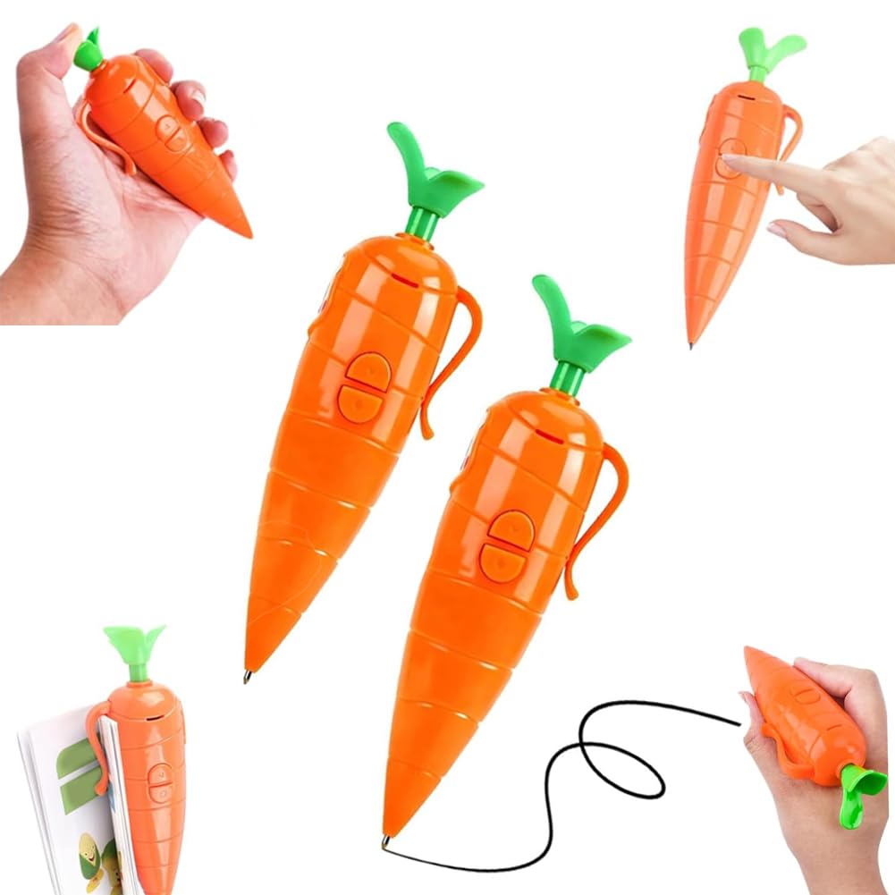 Photo 1 of 2PCS Carrot Recorder Pen, Cute 60-Second Voice Recorder for Kids, Multi-Function Voice Recording Pen with Ballpoint Writing Tool, Carrot Pens Recorders 20s Playback Feature for Children Learning