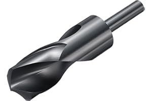 uxcell 34mm Drill Bit 1/2" Reduced Shank M2 High-Speed Steel Nitriding Black 135° Bits for Hard Metal Stainless Steel Profess