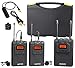 Movo WMIC80 UHF Wireless Lavalier Microphone System with 2 Bodypack Transmitters, Portable Receiver, 2 Lav Mics, and Shoe Mount for DSLR Cameras (330' Range)