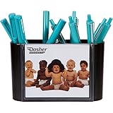 Desk Picture Frames for Office - Pen Holder for Desk in Black, Double Sided Picture Frames for Photos on Front and Back, Unique Desk Organizer for Pens, Pencils, Supplies, and Office Accessories