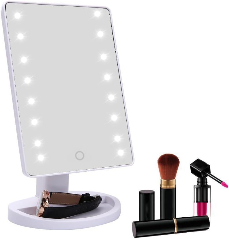 Seana Makeup Mirror with LED Lights| 16/22 LED Touch Screen Mirror|Foundation Brush Vanity Mirror