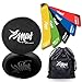 MTSF Resistance Bands Exercise Loops - Set of 5 | 12-inch Workout Bands for Home Fitness, Stretching, Physical Therapy + Dual Sided Exercise Disc for Enhancing Coordination of Body