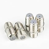 Electop F-Type Female to Female F81 RG6 Barrel RF Coaxial Connector for Cable Extension Nickel Plated(5 Pack)